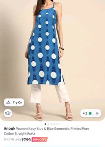 Sleeveless Kurta (With Freebie)