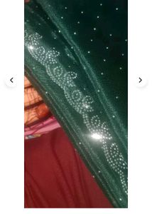 New  Green Saree With Attached Blouse Piece