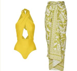 Neon Swimsuit With Sarong