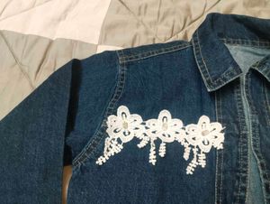 Denim Bolero with Lace Details