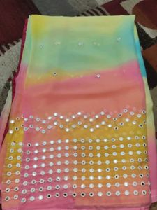 Embellished Saree With Stiched Blouse