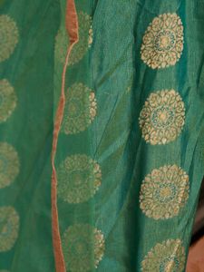 Teal &amp; Gold Indian Lehenga Choli Set