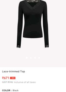 Lace Trimmed Black Top