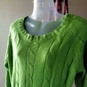 Lime Green Cable Knit Sweater