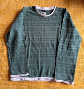 Green Striped Long Sleeve Shirt