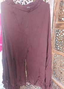 Dark Brown Coffee Colour Short Frock Kurta With Plazo... Beautiful Hand Work U Can See In Video