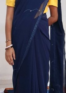Elegant Navy Blue Saree