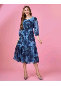 Blue Patterned Dress
