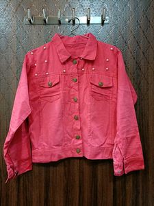 Pink Pearl Denim Jacket