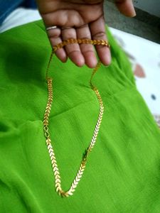 Gold Tone Chevron Chain Necklace