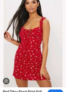 Red Floral Mini Dress