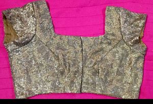 Golden Sequin Work Blouse