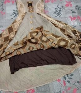 Beautiful Brown Gown With Dupatta