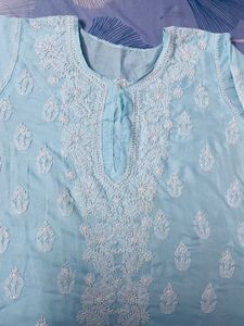 Blue Chikankari Kurti
