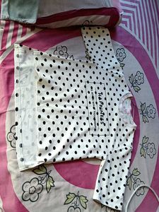 White And Black Polka Dot T Shirt