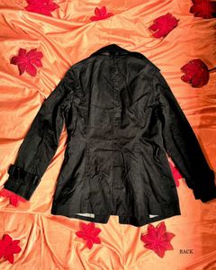 Classic Black Peacoat With Belt