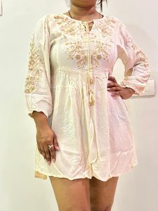 Embroidered Mini Dress