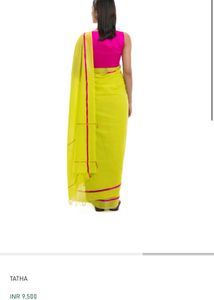 Raw Mango Designer Green Saree