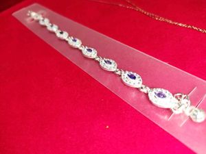 Elegant Silver & Purple Stone Bracelet