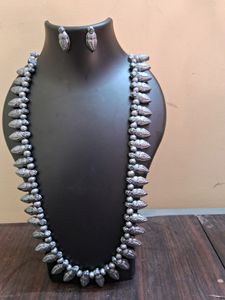 Handcrafted Terracotta Oxidised Silver Haram