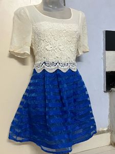 Pintrest Chic White &amp; Blue Dress