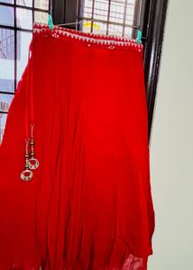 Red Embroidered Lehenga Choli And Dupatta