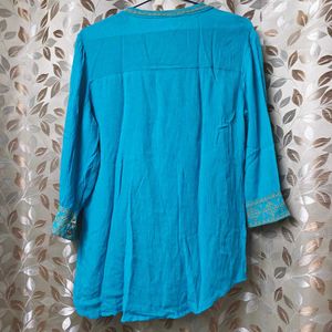 Blue Crepe Top