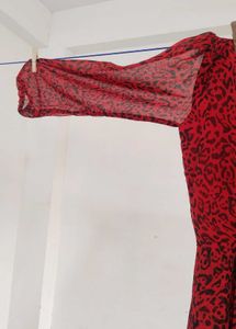 Red Leopard Print Maxi Dress