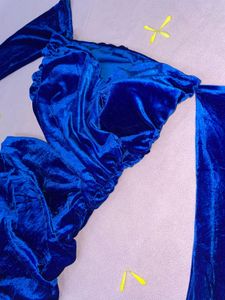 Blue Velvet Party Dress