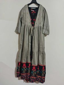 Ethnic Jacket Kurtha With 3/4 Sleeves ,Size:S