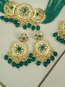 NEW TRENDING RAMA GREEN JEWELLERY SET