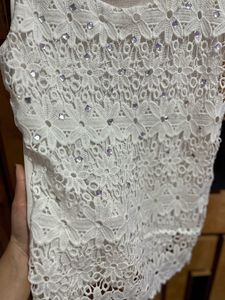 White Lace Embroidered Tank Top