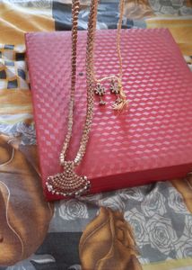 Long American Diamond Necklace Set