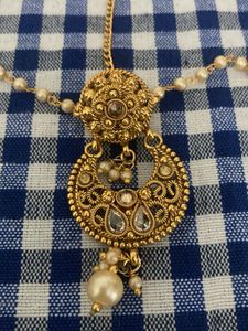 Gold &amp; Pearl Matha Patti Headpiece