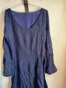 Navy Bell Sleeve Dress