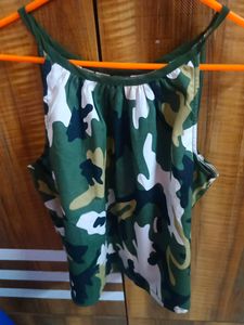 Army Print Crop Top