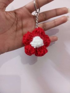 Red Flower Keychain