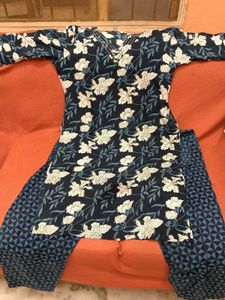 Brand New Blue Floral Print Kurta Set - XXL SIZE