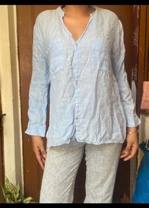 ZARA blue Cotton Shirt