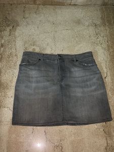 Grey Denim Mini Skirt