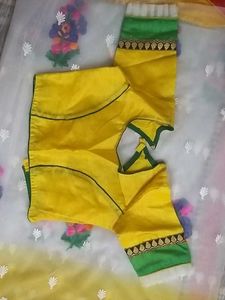 Floral Embroidered Organza Saree with Zari Border