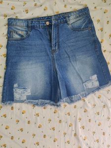 Distressed Denim Shorts