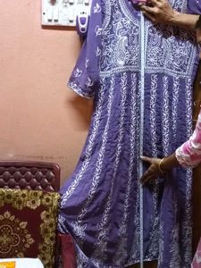 BrandNew Lavender Lucknow Embroidered Kurta+Dupatt