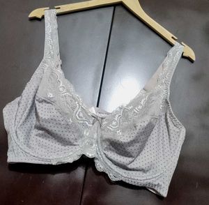 Grey Polka Dots Bra For 46 DD Bust