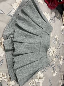Grey Pleated Skirt
