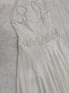 Elegant Ivory Dress with Lace Detail