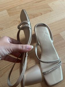 Champagne Gold Block Heel Sandals