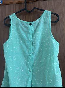 Combo Of 2 - Red&amp; Sea Green Back Button Tops