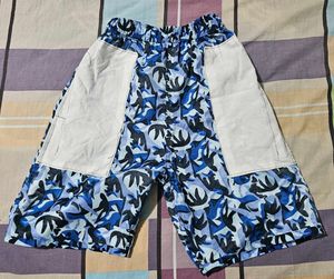 Blue Patterned Shorts