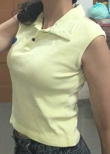 Butter  Yellow Sleeveless Top